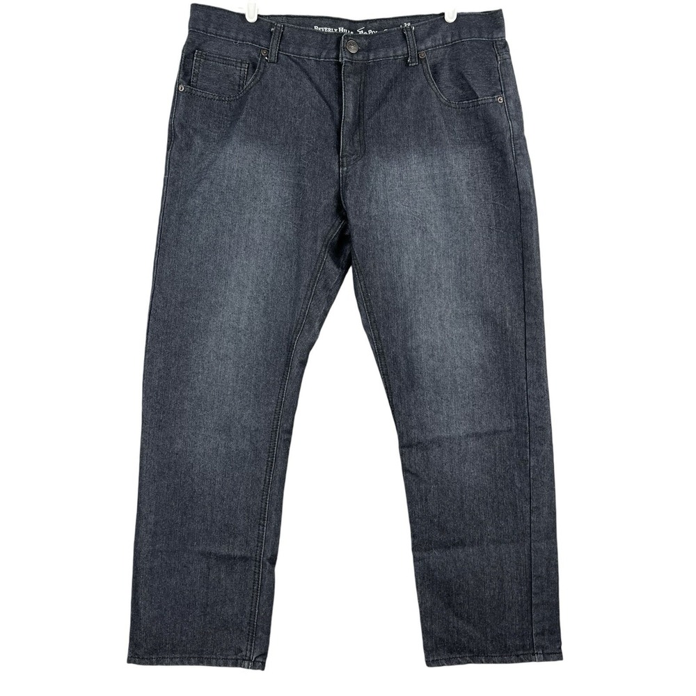 Beverly Hills Polo Club Men's Navy Denim Jeans 38x30 Five Pockets Straight Leg